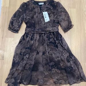 Floral MIDI Dress with Sleeve feminine lightweight